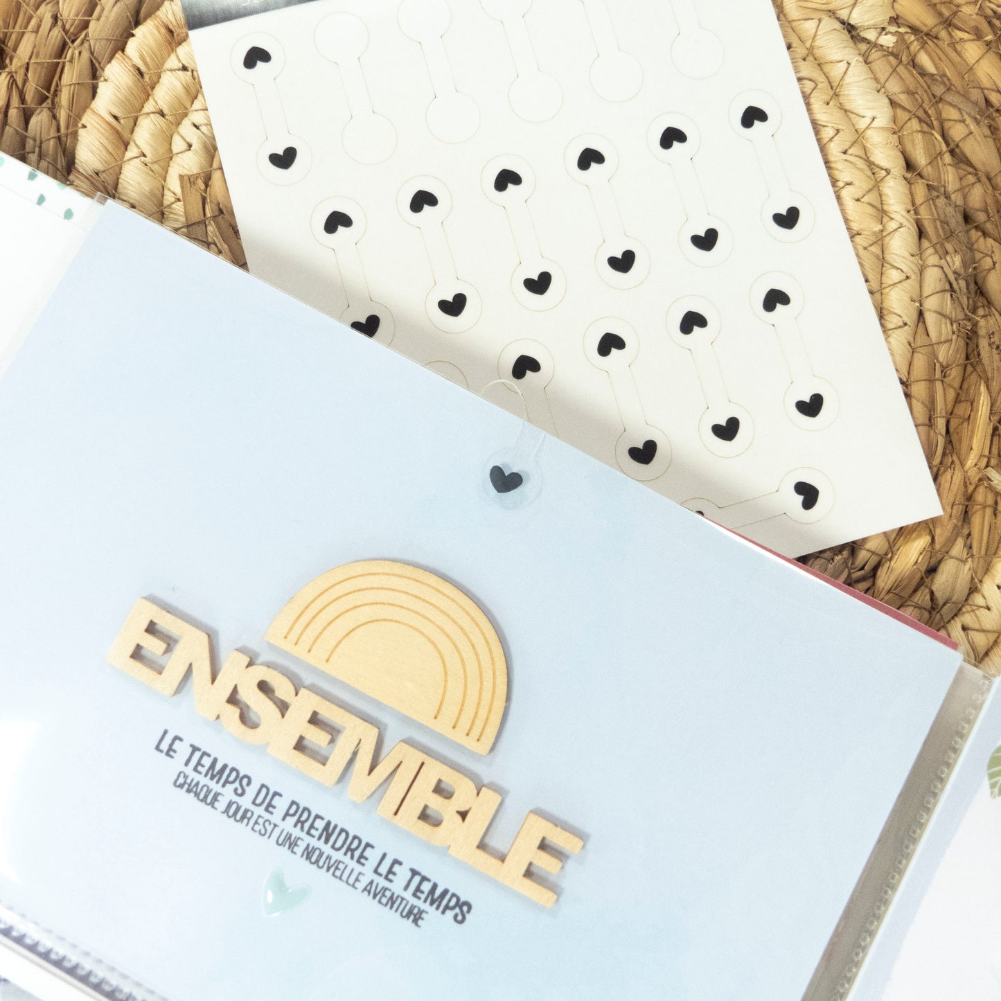 Stickers transparents - Fermeture pochette - Coeurs