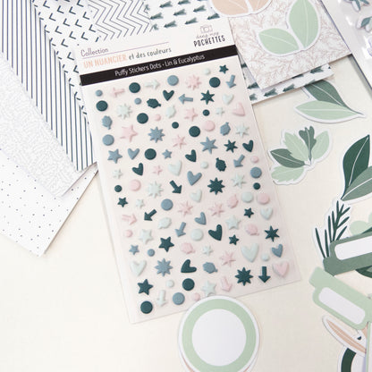 Stickers Puffy - Dots - Lin & Eucalyptus