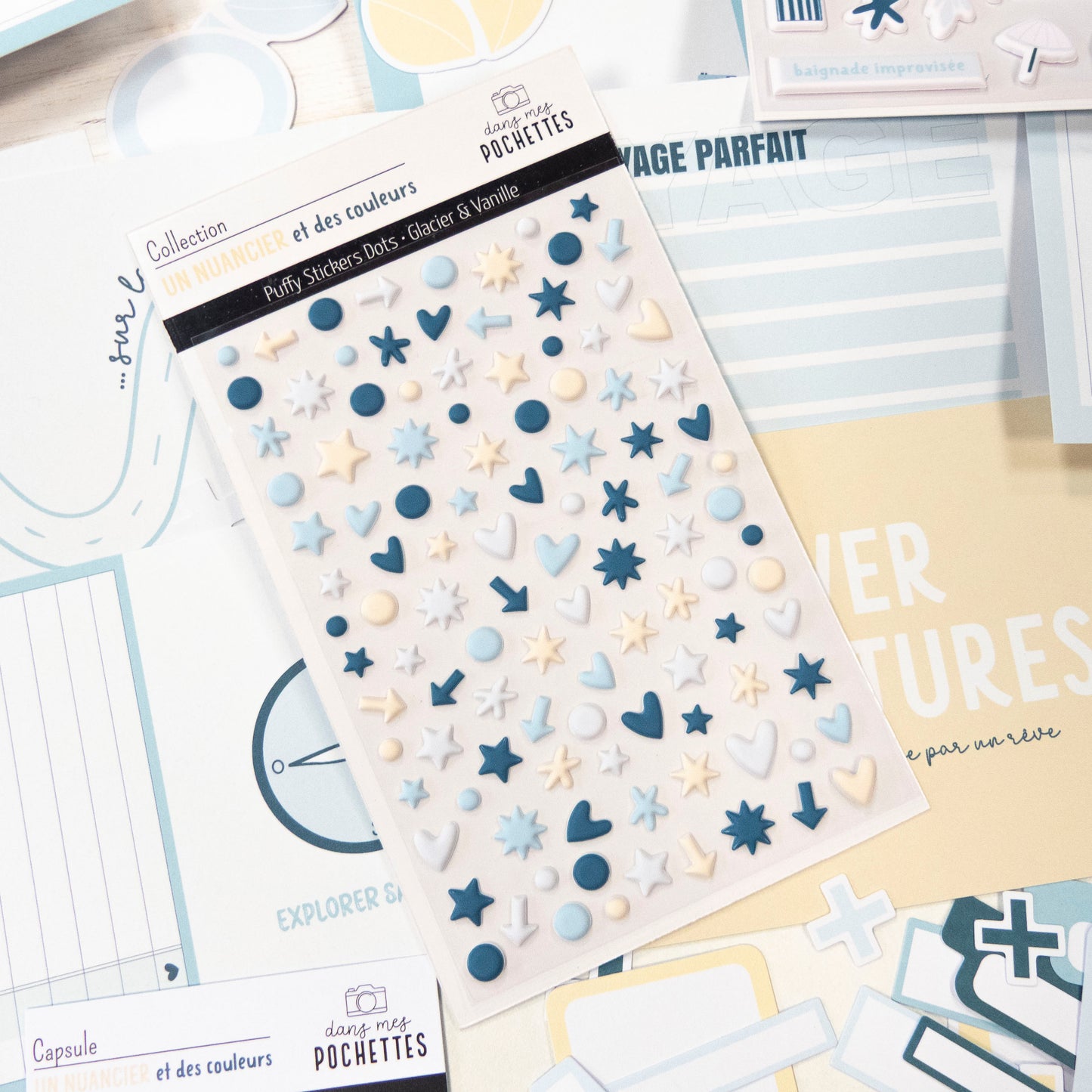 Stickers Puffy - Dots - Glacier & Vanille