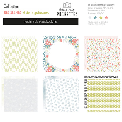 Collection de papiers de scrapbooking (30x30) - Des selfies et de la guimauve