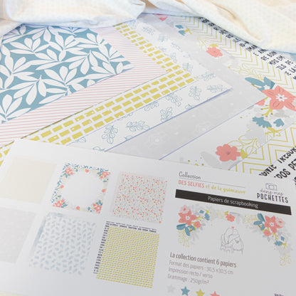 Collection de papiers de scrapbooking (30x30) - Des selfies et de la guimauve