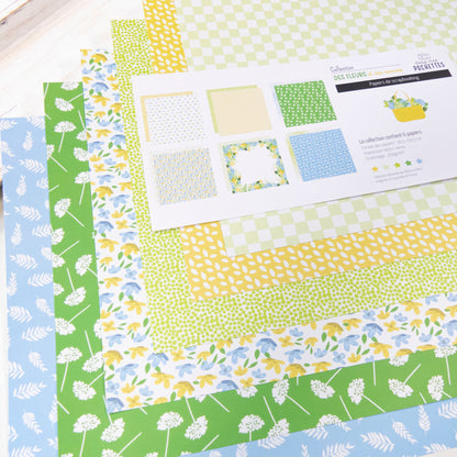 Collection de papiers de scrapbooking (30x30) - Des fleurs et des saveurs