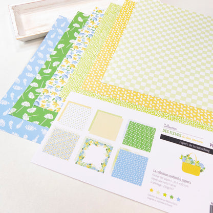 Collection de papiers de scrapbooking (30x30) - Des fleurs et des saveurs
