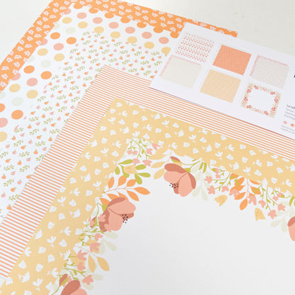 Papiers de scrapbooking imprimés - Des coquelicots et une pomme d'amour