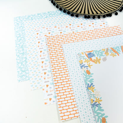 Papiers de scrapbooking imprimés - Un bikini et des smoothies