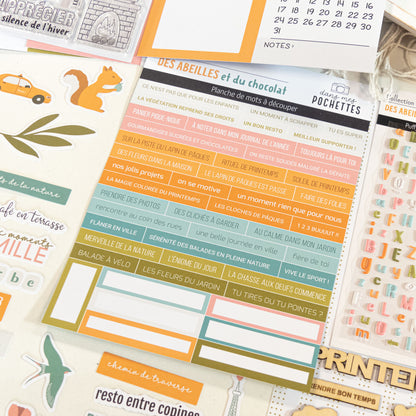 Planche de mots à découper - Des abeilles et du chocolat