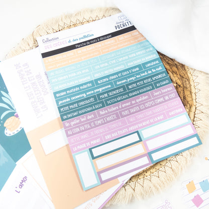 Planche de mots à découper - Des crêpes et des paillettes