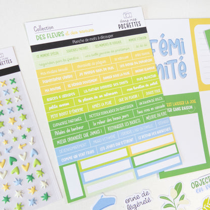 Planche de mots à découper - Des fleurs et des saveurs