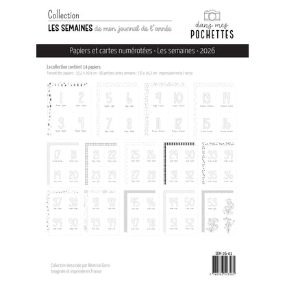Papiers et cartes numérotées - Les semaines - 2026
