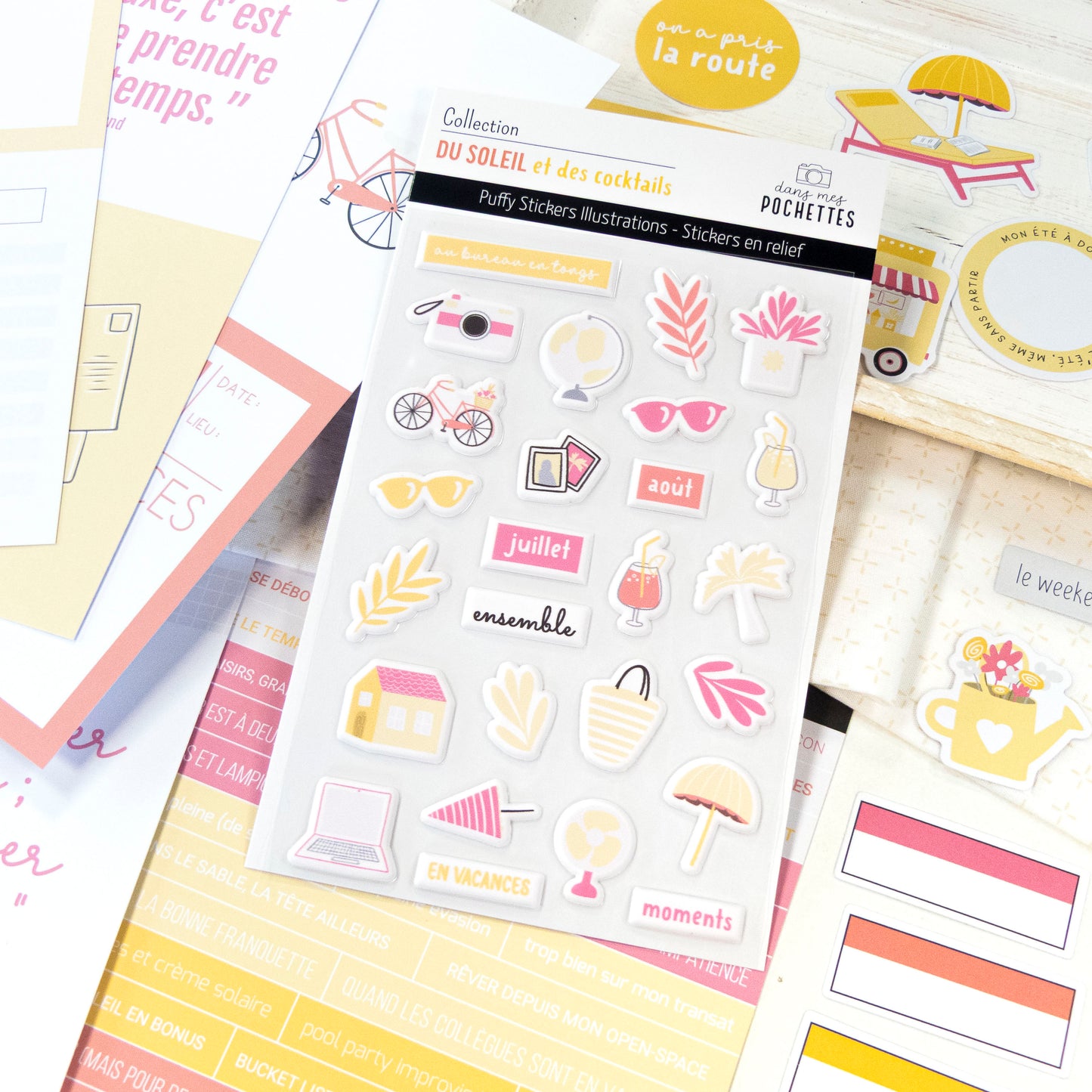 Stickers Puffy - Illustrations - Du soleil et des cocktails