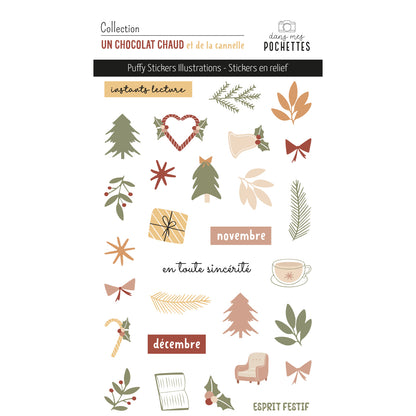 Stickers Puffy - Illustrations - Un chocolat chaud et de la cannelle
