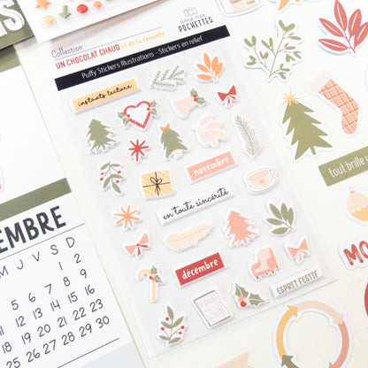 Stickers Puffy - Illustrations - Un chocolat chaud et de la cannelle
