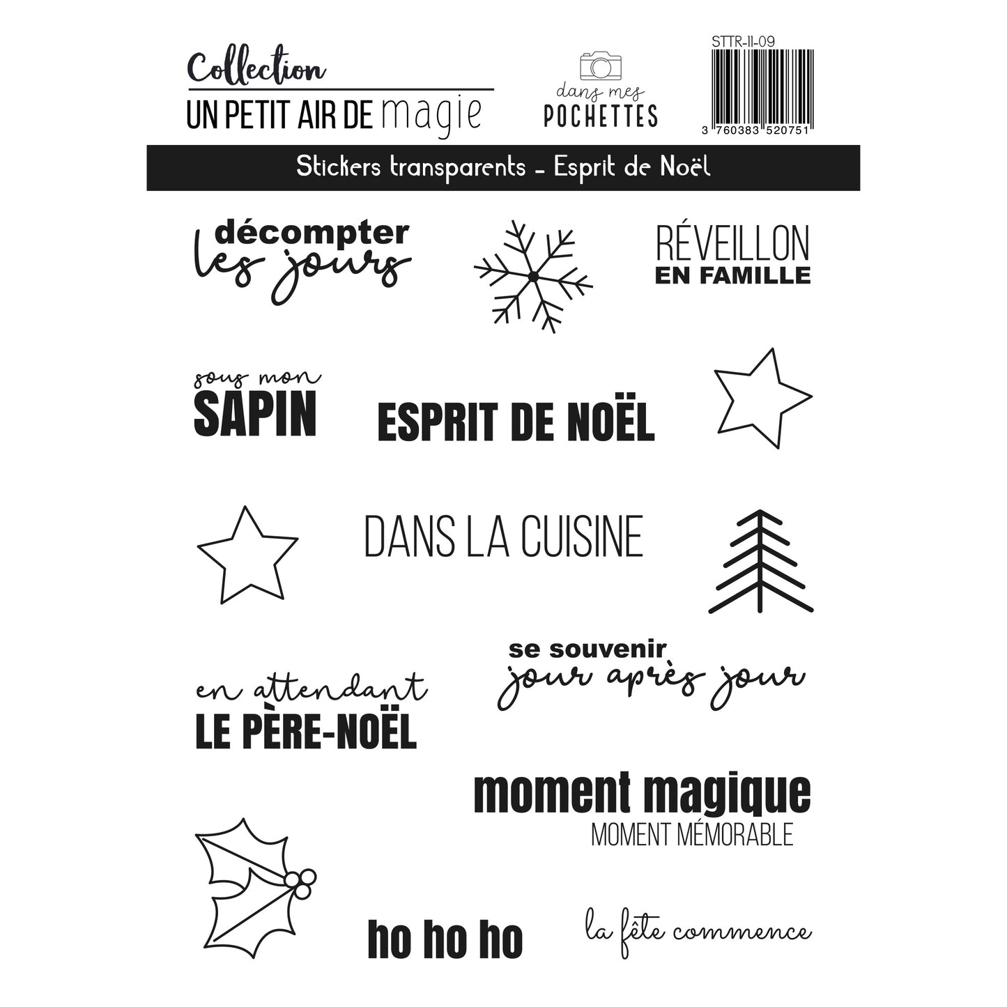 Stickers transparents - Esprit de Noël - Un petit air de magie