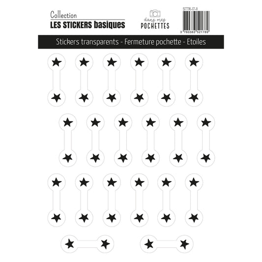 Stickers transparents - Fermeture pochette - Etoiles