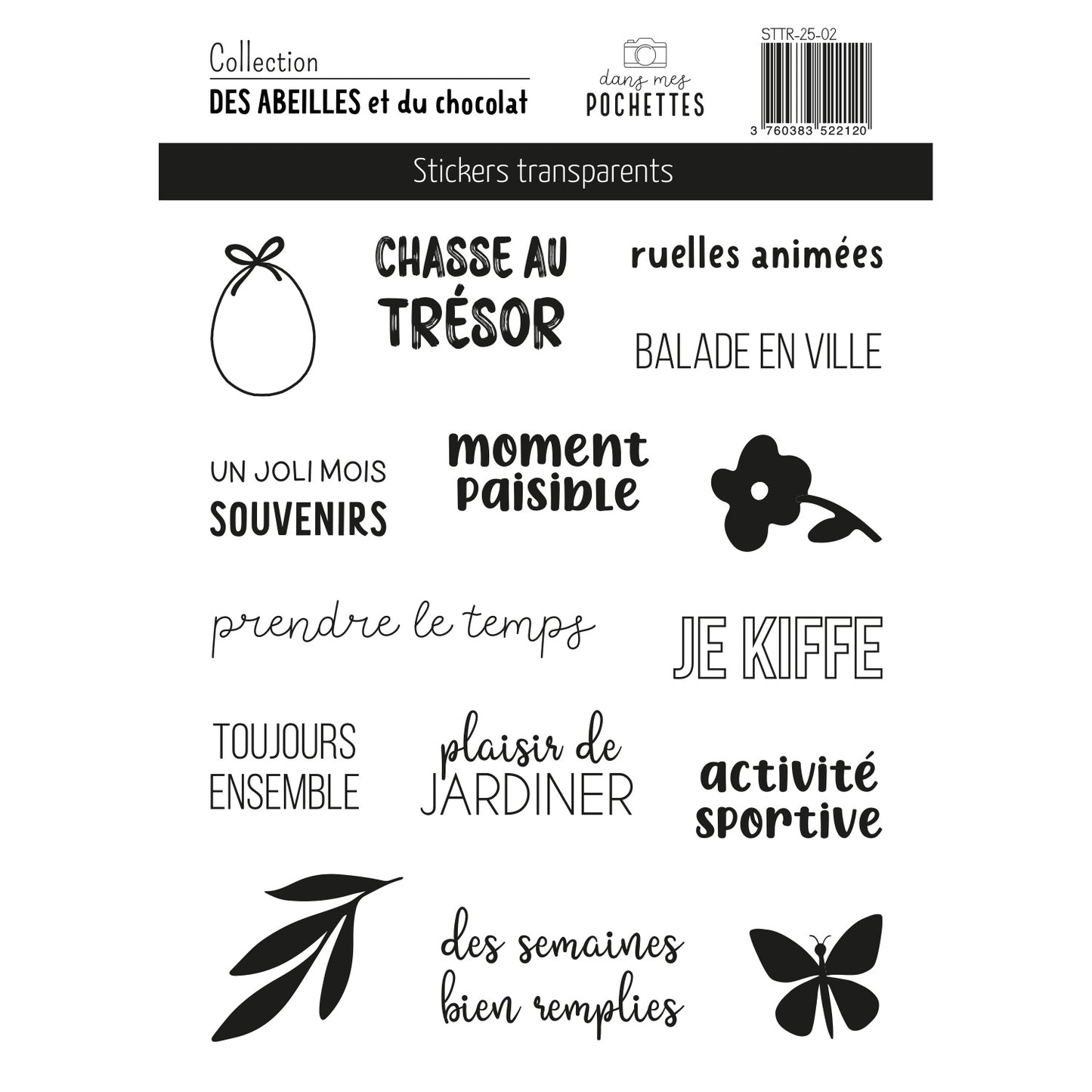 Stickers transparents - Des abeilles et du chocolat