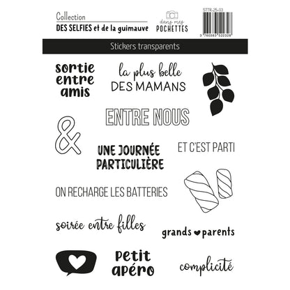 Stickers transparents - Des selfies et de la guimauve
