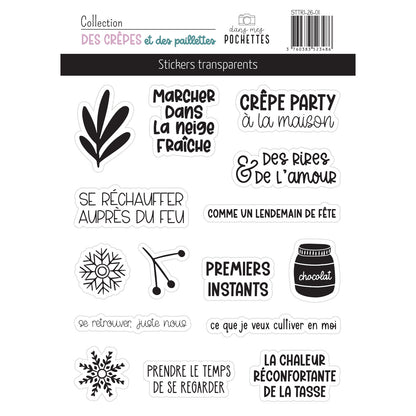 Stickers transparents - Des crêpes et des paillettes