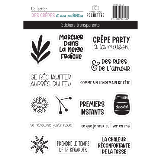 Stickers transparents - Des crêpes et des paillettes