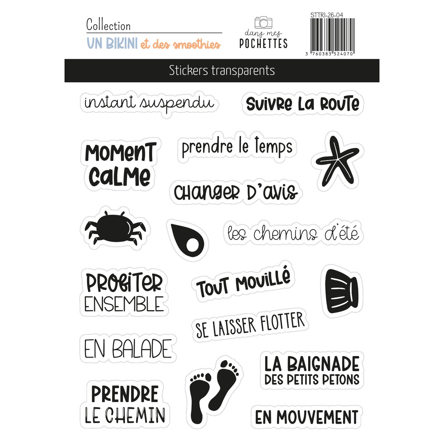 Stickers transparents - Un bikini et des smoothies
