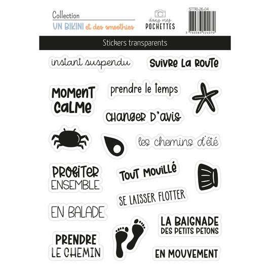 Stickers transparents - Un bikini et des smoothies