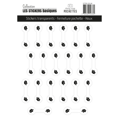 Stickers transparents - Fermeture pochette - Houx
