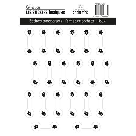Stickers transparents - Fermeture pochette - Houx