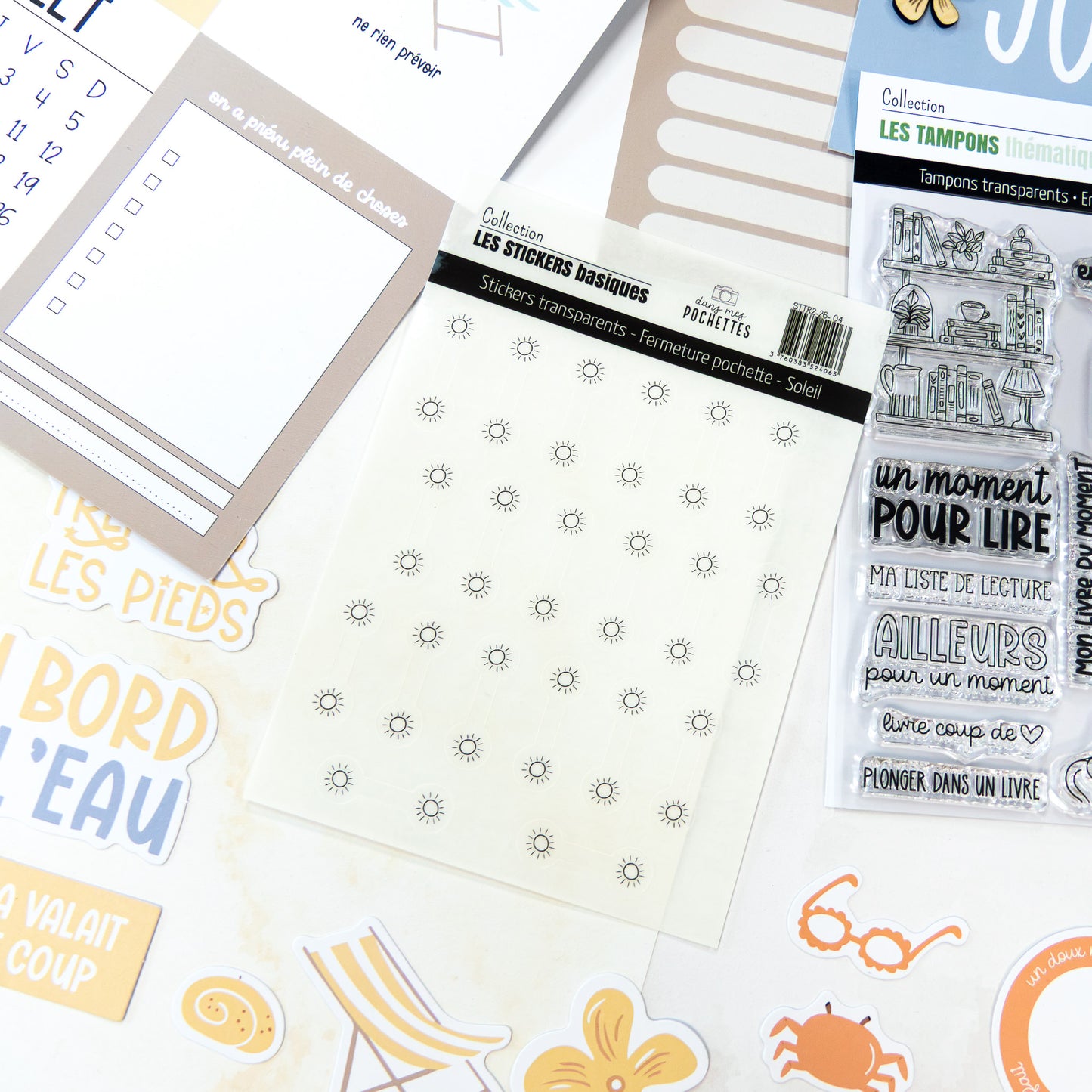 Stickers transparents - Fermeture de pochettes - Soleil