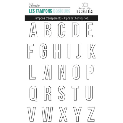 Planche de tampons clear - Alphabet contour
