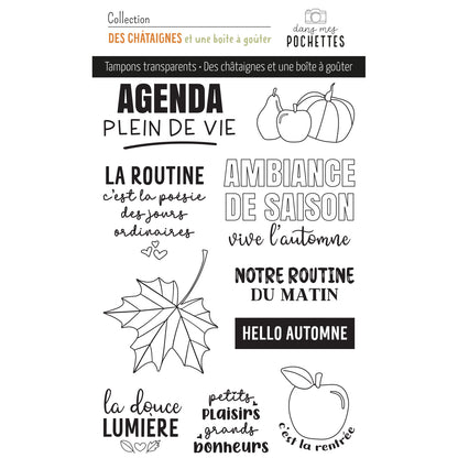 Planche de tampons clear - Des châtaignes et une boîte à goûter