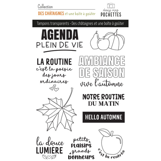 Planche de tampons clear - Des châtaignes et une boîte à goûter