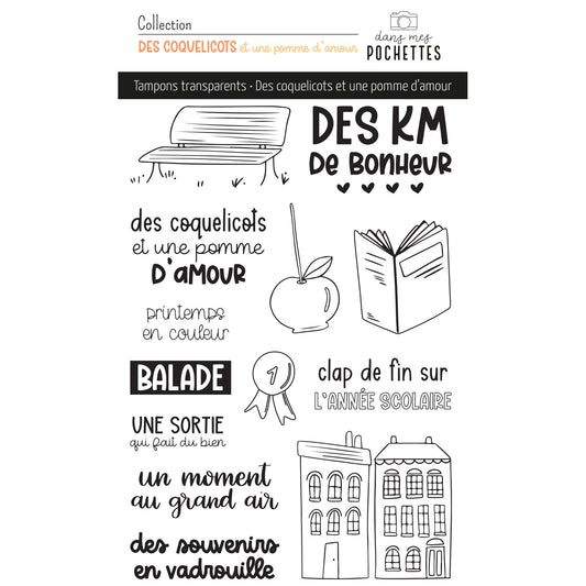 Tampons scrapbooking - Des coquelicots et une pomme d'amour