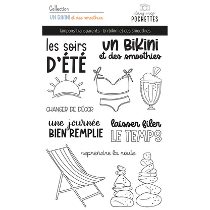 Tampons scrapbooking - Un bikini et des smoothies