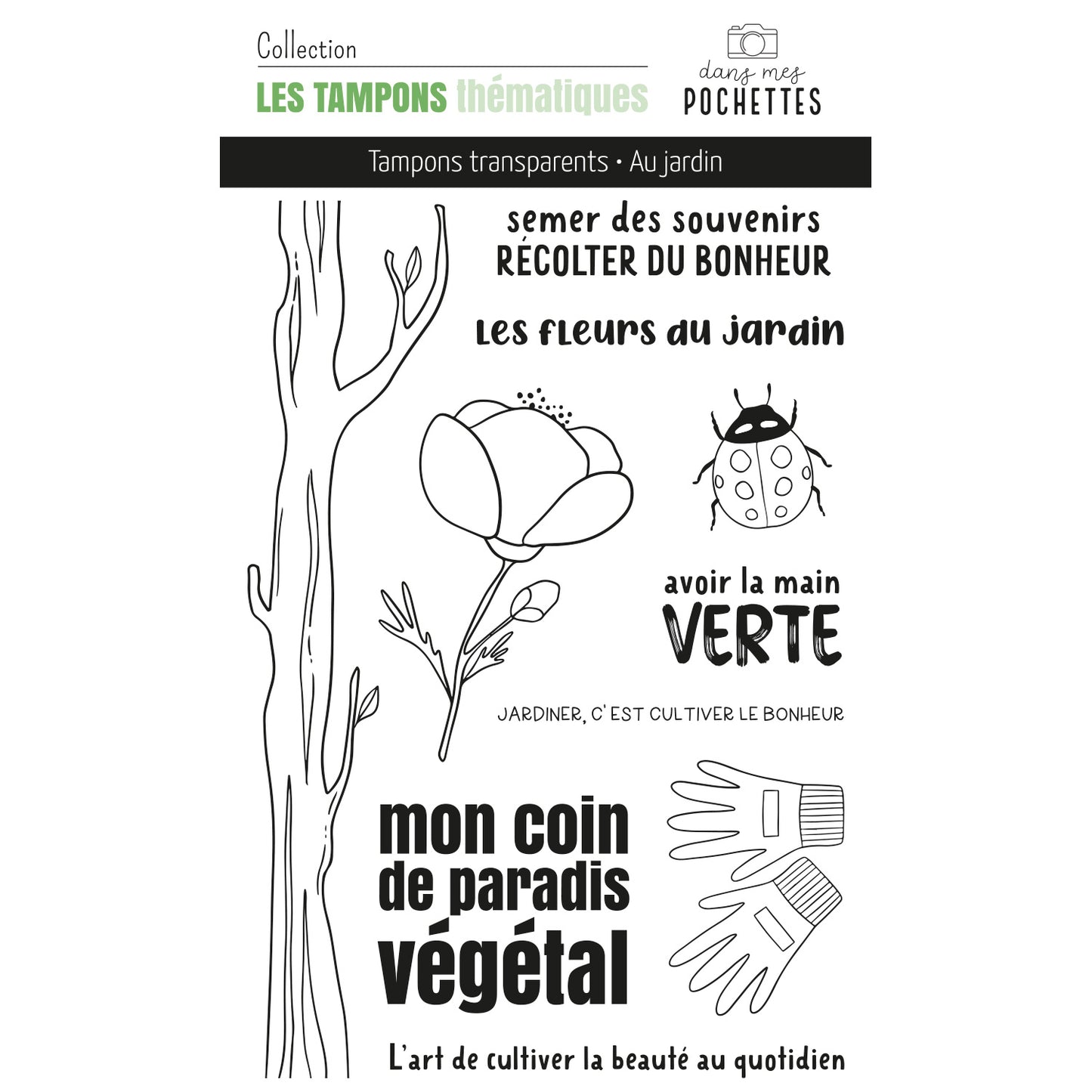 Planche de tampons clear - Au Jardin
