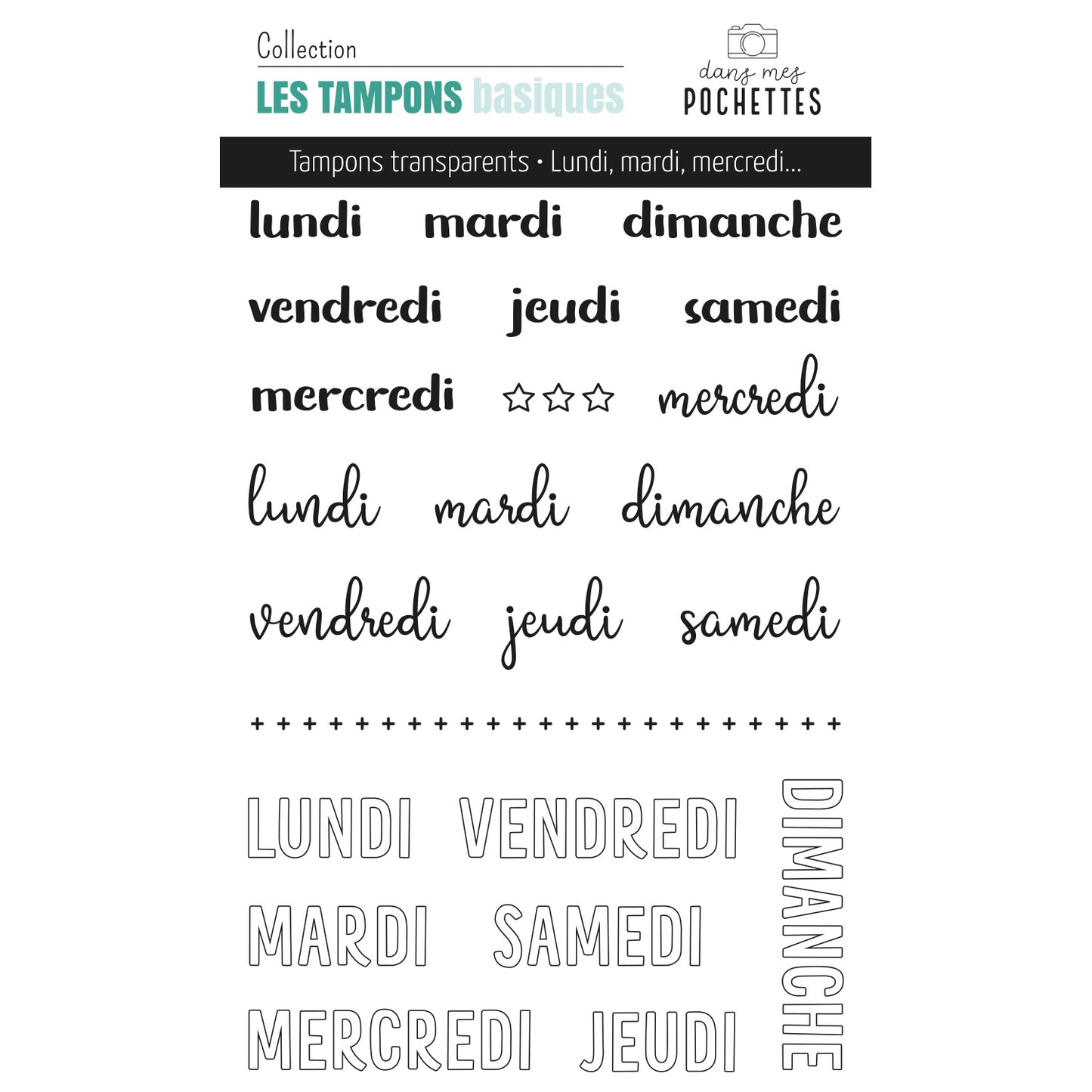 Planche de tampons clear -Lundi, mardi, mercredi...