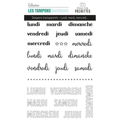 Planche de tampons clear -Lundi, mardi, mercredi...