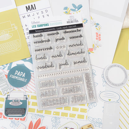 Planche de tampons clear -Lundi, mardi, mercredi...