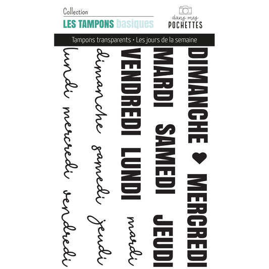 Tampons transparents - Les jours de la semaine