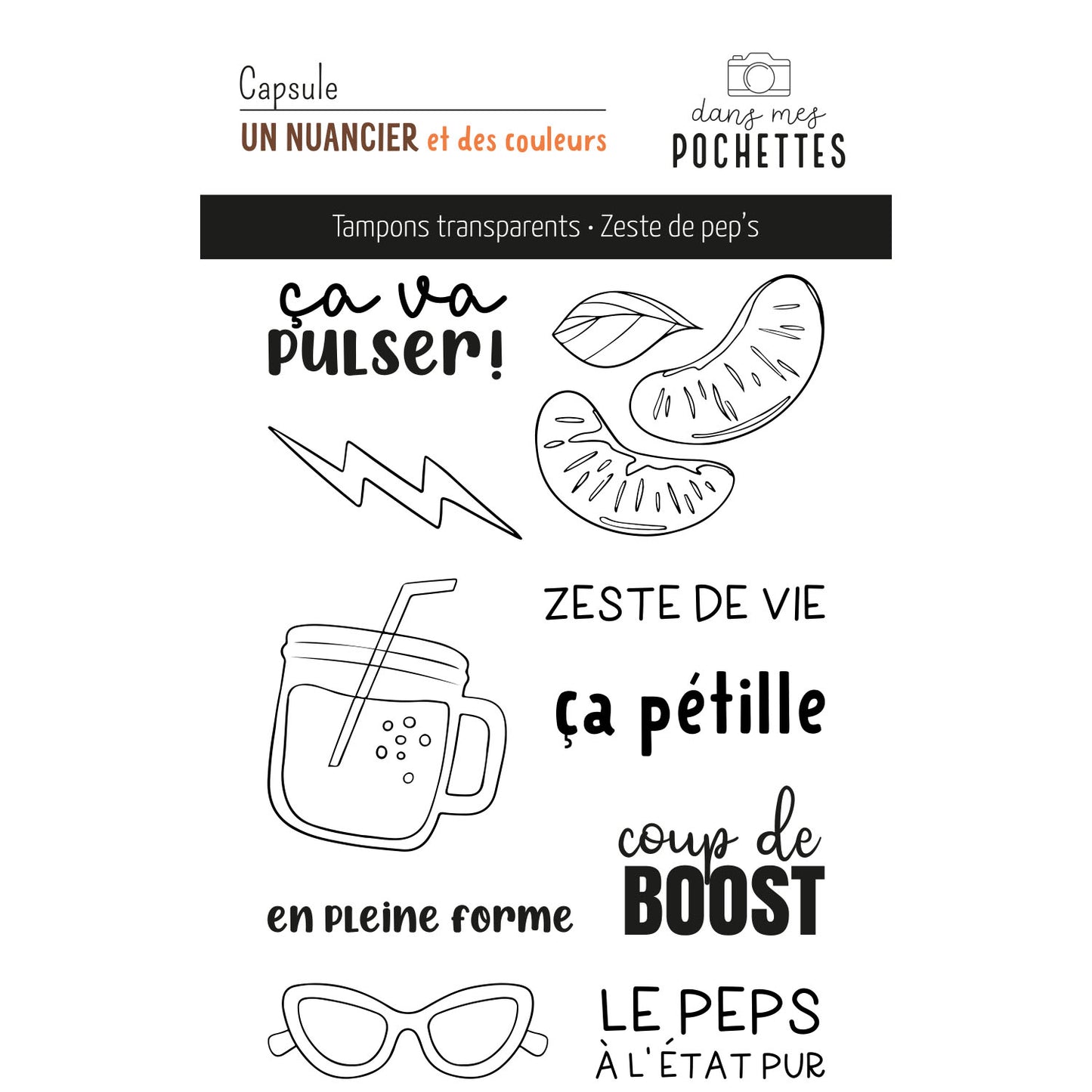 Planche de tampons clear - Zeste de pep’s