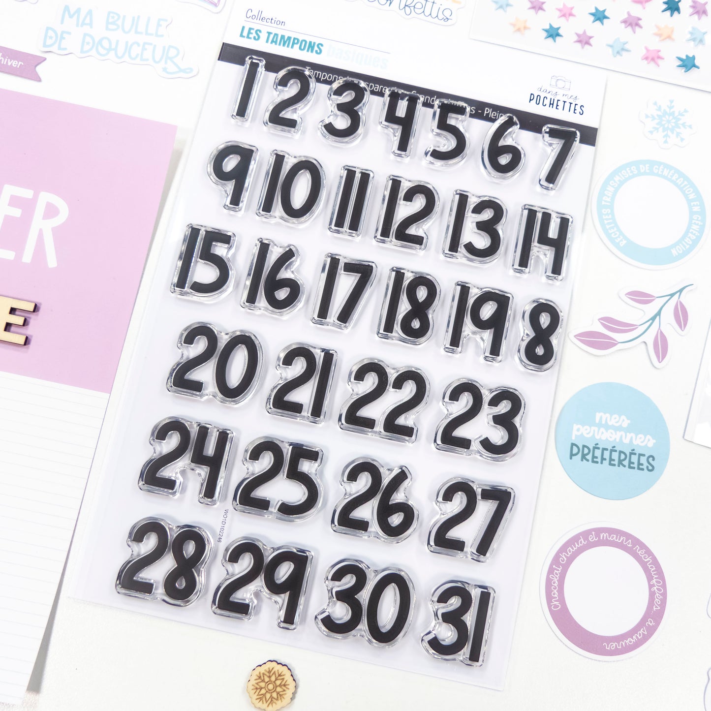 Planche de tampons clear - Grandes Chiffres - Pleins