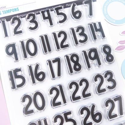 Planche de tampons clear - Grandes Chiffres - Pleins