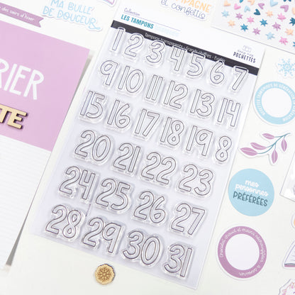 Planche de tampons clear - Grandes Chiffres - Evidés