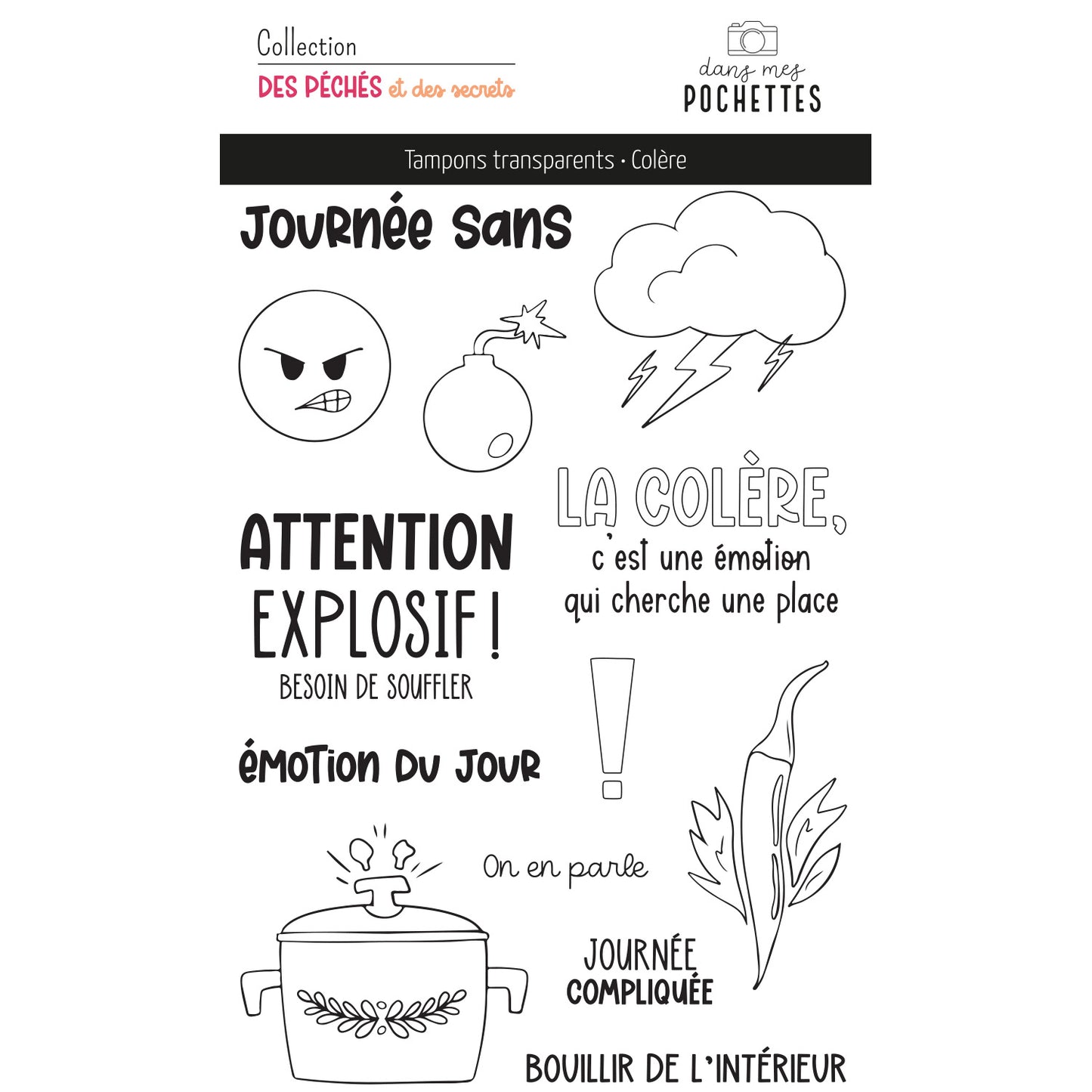 Tampons scrapbooking - Colère