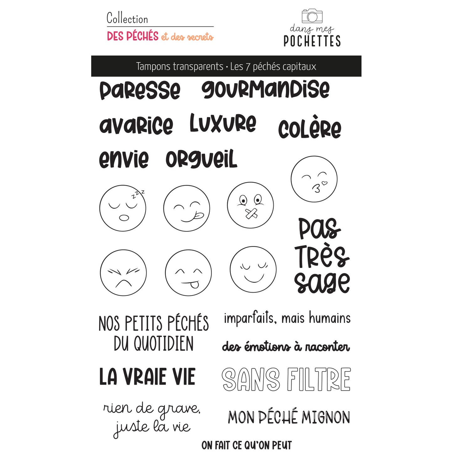 Tampons scrapbooking - Les 7 péchés capitaux