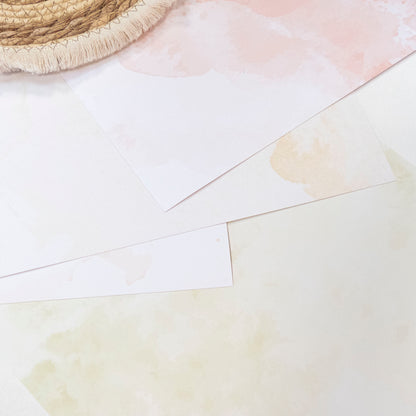 Papiers de scrapbooking (Unis et Aquarelle) - Des coquelicots et une pomme d'amour