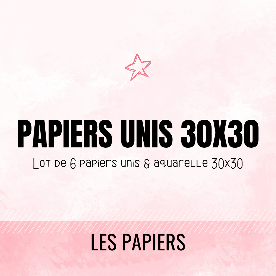 Papiers 30x30 - Unis & Aquarelle